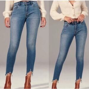 Abercrombie & Fitch Women’s Mid-Rise Super Skinny Ankle Jeans Size 26/2 EUC